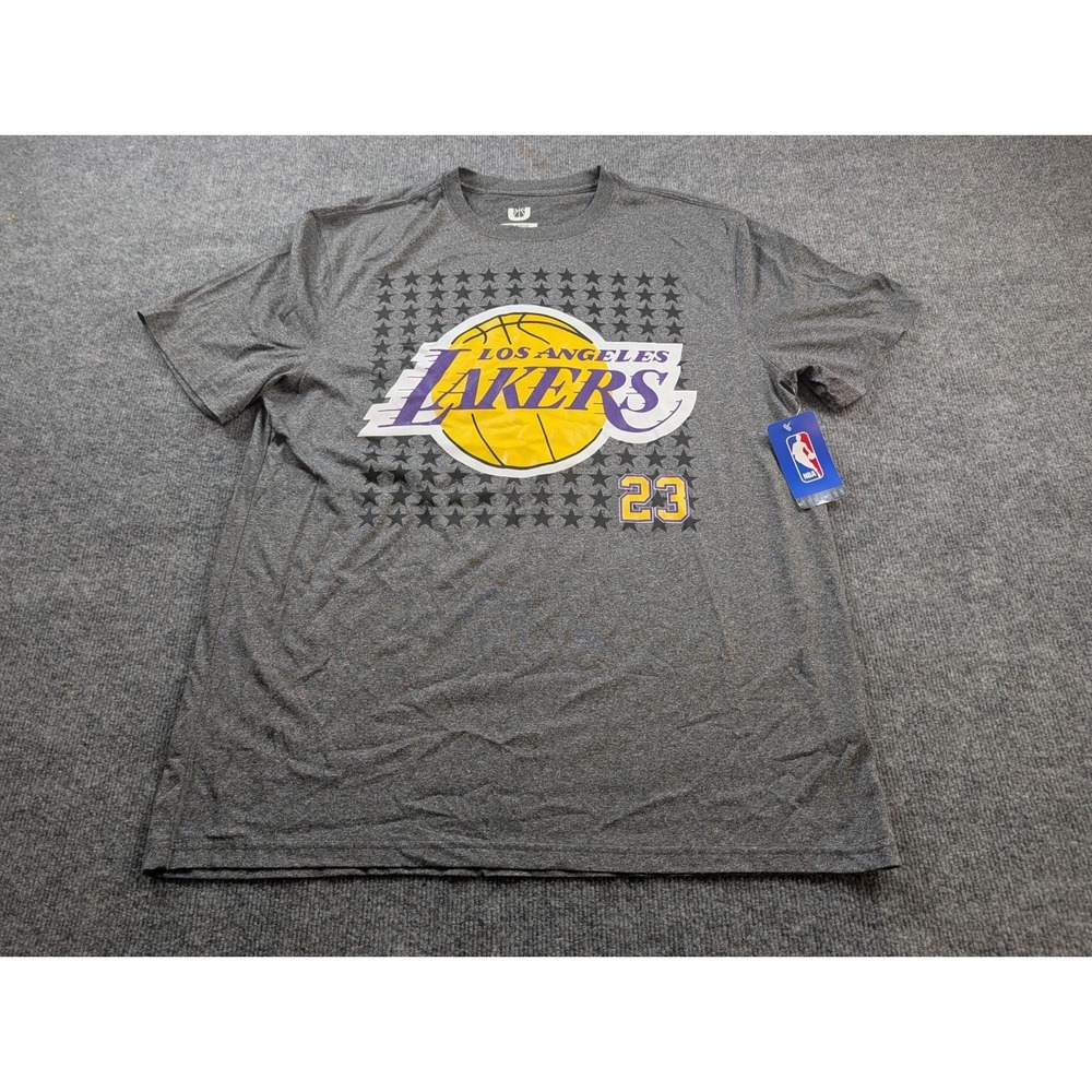 LeBron James Lakers Shirt #23 Grey Graphic Tee Mens Size XL New With Tags NBA